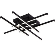 Lustre LED avec télécommande LINEX, 81W, 6 éléments, Linéaire, Lumière Froide/Chaude/Neutre, Gradable, Noir