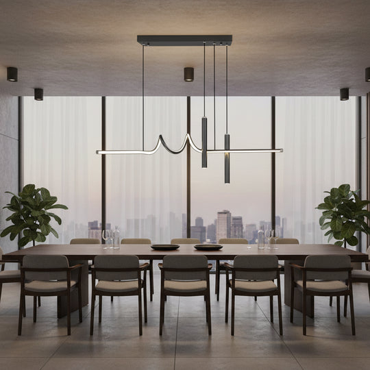 Lustre LED suspendu avec télécommande DANNA 36W, Lumière Froide/Chaude/Neutre, Dimmable, Noir, Lustres LED réglables en hauteur avec télécommande Titre par défaut Alessandro Design