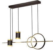 Lustre LED suspendu avec télécommande PAULINA 60W, Lumière Froide/Chaude/Neutre, Dimmable, Noir, Hauteur Réglable