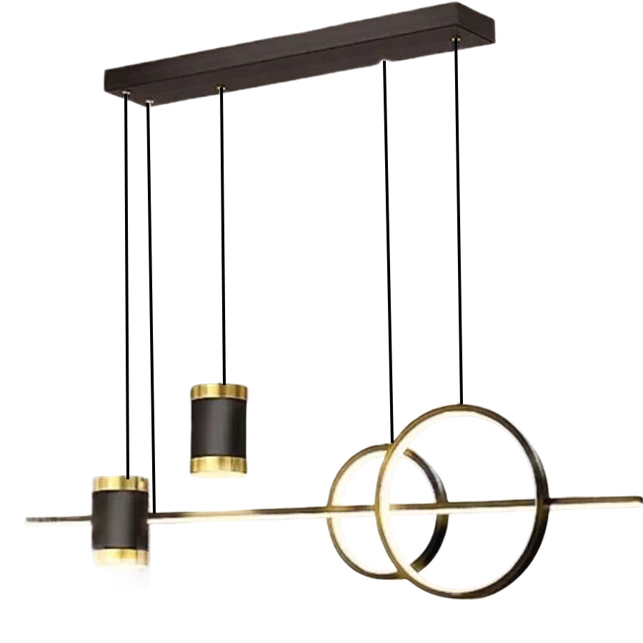 Lustre LED suspendu avec télécommande PAULINA 60W, Lumière Froide/Chaude/Neutre, Dimmable, Noir, Hauteur Réglable