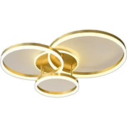 Lustre LED avec télécommande RIGA LILITH 68W, 3 Cercles, Lumière Froide/Chaude/Neutre, Dimmable, Or Brillant