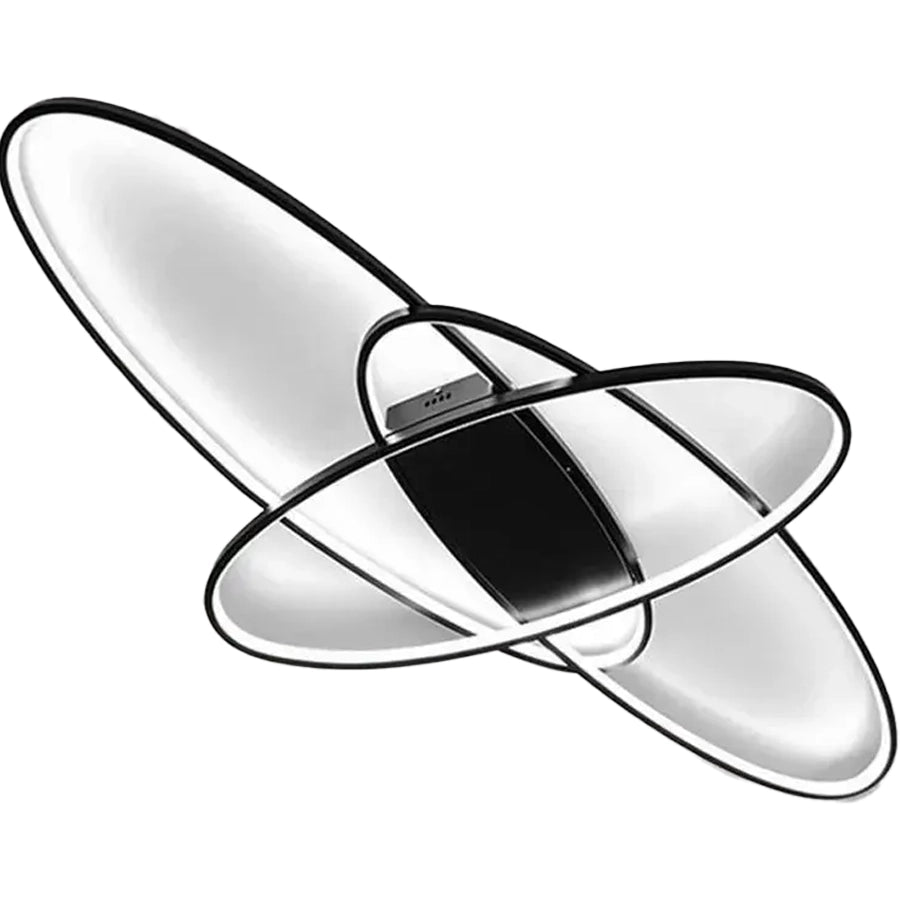 Lustre LED avec télécommande ORBITA 74W, 3 Éléments, Ovale, Lumière Froide/Chaude/Neutre, Dimmable, Noir