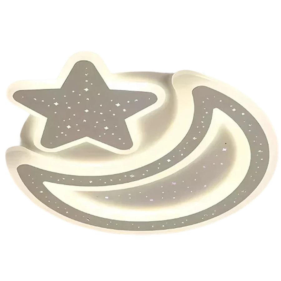 Lustre LED Nova avec télécommande, 89 W, variable, forme lune et étoile, blanc