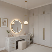 LOFT Gallery Lustre moderne, 1x E27, or blanc, métal, hauteur réglable