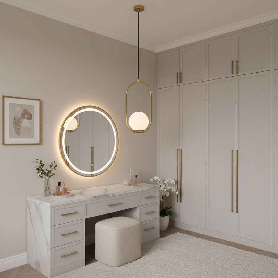 LOFT Gallery Lustre moderne, 1x E27, or blanc, métal, hauteur réglable