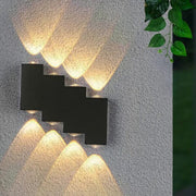 Applique murale LED extérieure et intérieure, 4 Sources x 1W, IP65, ABS, Noir, 3000K