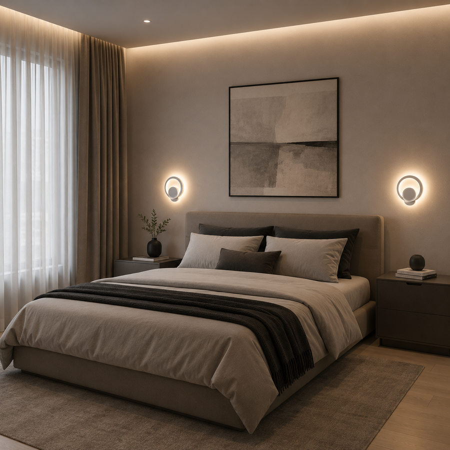 Lampe LED Urbanist 19W Ronde Lumière Froid/Chaude/Neutre Acrylique et Métal Blanc