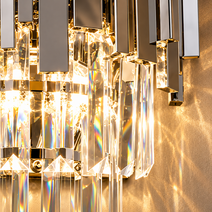 BLOIS Piccolo Lustre en cristal, 2xE14, Chrome brillant