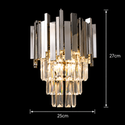 BLOIS Piccolo Lustre en cristal, 2xE14, Chrome brillant