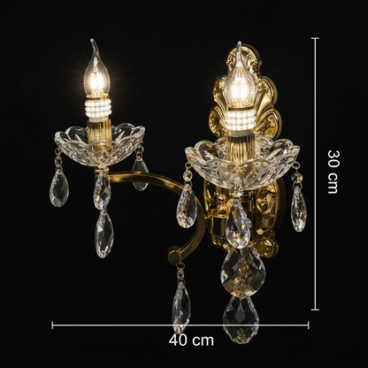 WATSON LAKE Applique Crystal, 2xE14, Métal et Cristal, Doré