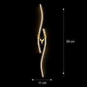 Applique murale décorative LED FYAN, 48W, 59x14cm, lumière chaude/neutre/froide, doré, métal et acrylique