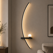 GDANSK Applique Murale LED Décorative, 20W, 57x20cm, Lumière Chaude/Neutre/Froide, Noir, Métal et Acrylique
