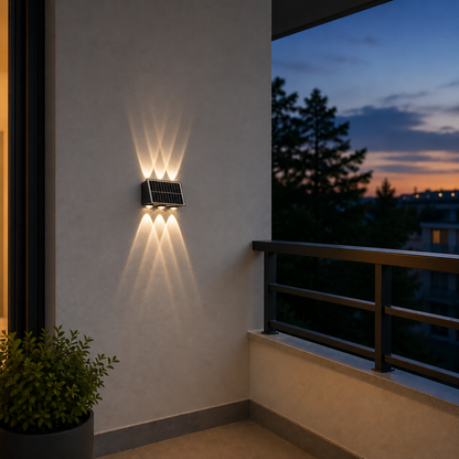 Applique d'extérieur LED Solaris, 6 sources lumineuses, lumière chaude, noir