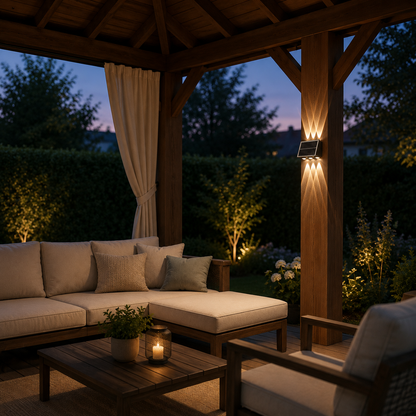Applique d'extérieur LED Solaris, 6 sources lumineuses, lumière chaude, noir