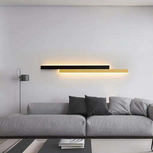 LINIUS Lustre LED 29W, 2 éléments, Linéaire, Lumière Chaude/Neutre/Froide, Or Noir Appliques intérieures Default Title Alessandro Design