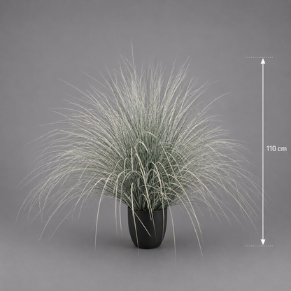 Plante ornementale artificielle de type fontaine, 110 cm, verte et blanche, sans pot