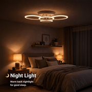 Lustre LED avec télécommande BETTY 43W, 4 Cercles, Lumière Froide/Chaude/Neutre, Dimmable, Blanc
