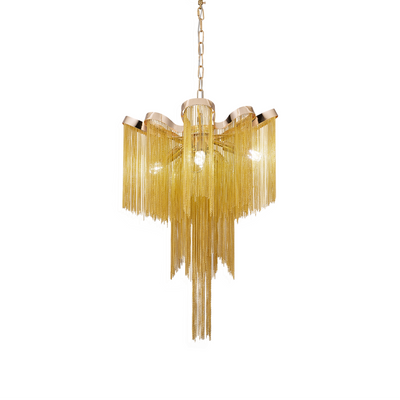 Lustre B8000/4GD, 4xE14, diamètre 43 cm, hauteur 68 cm, IP20, or, fer, aluminium, ampoules non incluses