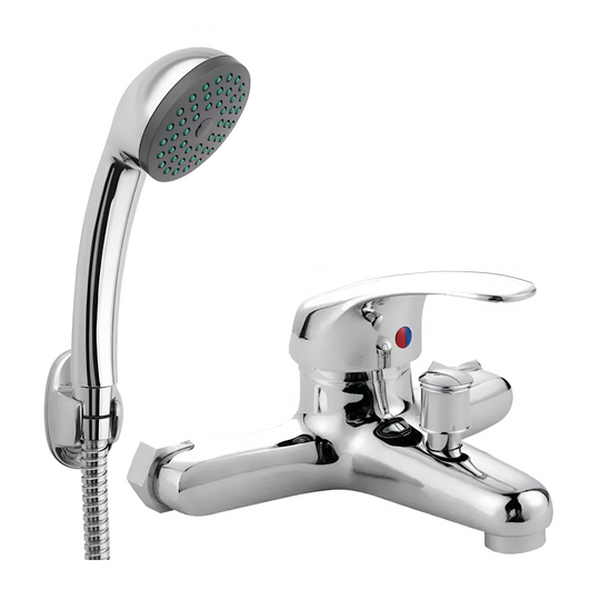 Robinet de baignoire, pomme de douche et tuyau inclus, alliage, cartouche en céramique, chrome, CD001 Robinets de salle de bain Titre par défaut Alessandro Design