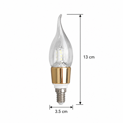 Ampoule LED E14 Bougie, 9W, Lumière Froide, 6000K, Or