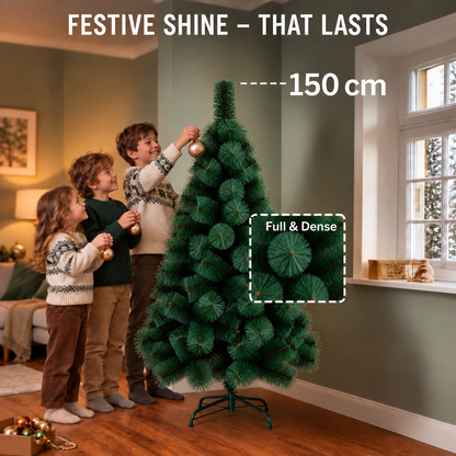 Sapin artificiel MONTIA, 150 cm, 130 pointes, support métallique, vert