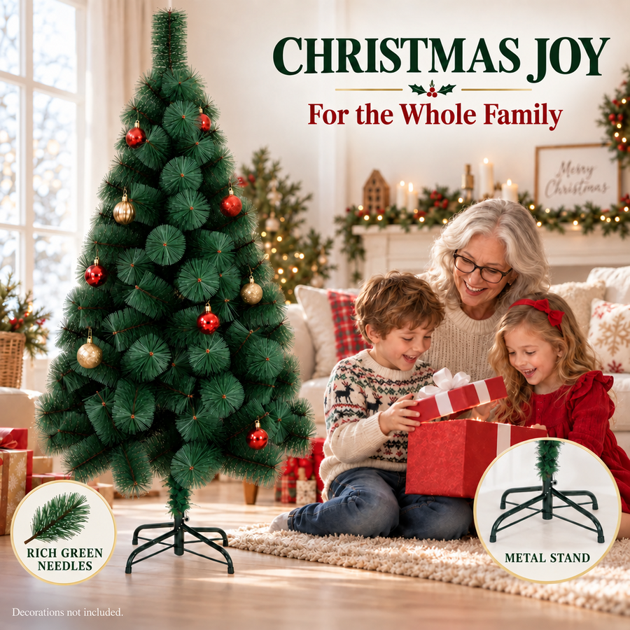 Sapin artificiel MONTIA, 150 cm, 130 pointes, support métallique, vert