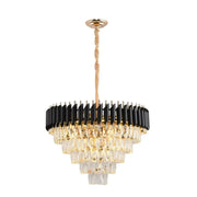 Candelabru Cristal VERSAILLES Magno 8xE14, Diametru 60cm, Negru si Auriu, Inaltime Reglabila Candelabre Cristal Default Title Alessandro Design