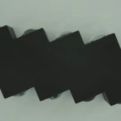 Applique murale LED extérieure et intérieure, 4 Sources x 1W, IP65, ABS, Noir, 3000K