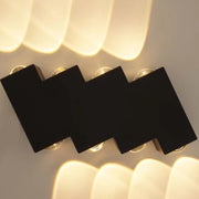 Applique murale LED extérieure et intérieure, 4 Sources x 1W, IP65, ABS, Noir, 3000K