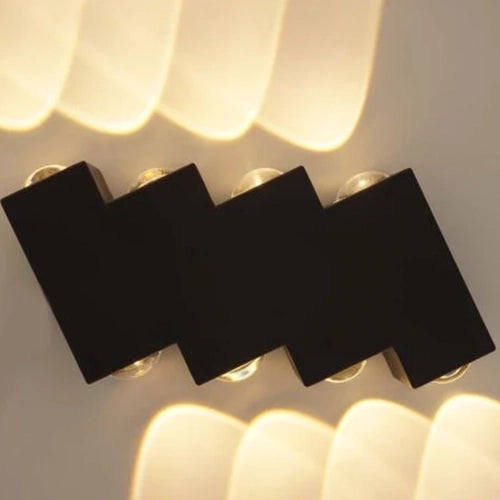 Applique murale LED AX232, Extérieure, 8 Sources, 8W, Noir, 3000K