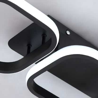 Lustre LED VERTEX 34W, 3 carrés, Linéaire, Lumière Froid/Chaud/Neutre, Noir