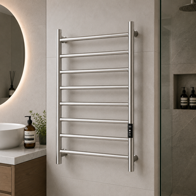 Sèche-Serviettes Électrique, 100W, Métal, Argent