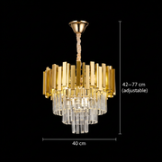 Lustre BLOIS Nobile, diamètre 40 cm, 5x E14 doré, hauteur réglable