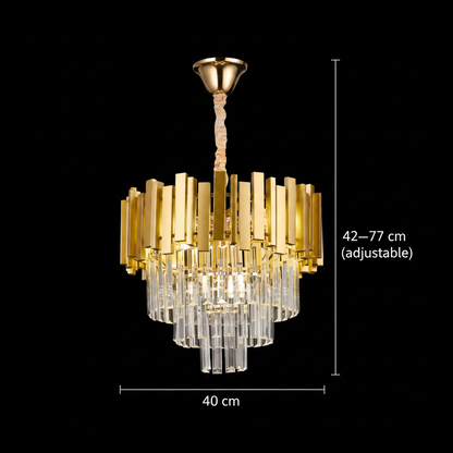 Lustre BLOIS Nobile, diamètre 40 cm, 5x E14 doré, hauteur réglable