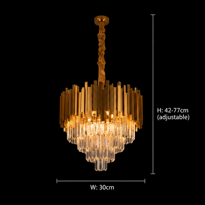 Lustre BLOIS Petito, diamètre 30 cm, 3x E14 doré brillant, hauteur réglable