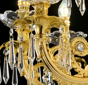 Lustre en cristal 11xE14, D80cm, or brillant, hauteur réglable, lustres en métal et cristal par défaut titre Alessandro Design