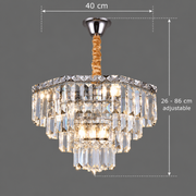 Lustre en cristal ADAMA Nobile, 5x E14, diamètre 40cm, chrome brillant, hauteur réglable