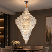 Lustre en cristal ADAMA Titania, 60x E14, diamètre 135cm, chrome brillant, hauteur réglable