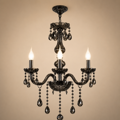 Lustre en cristal AUGUST Eleganza, 3xE14, diamètre 48cm, argent, hauteur réglable