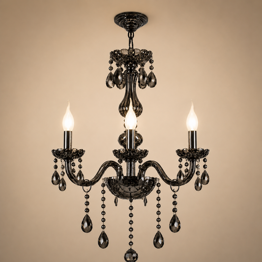 Lustre en cristal AUGUST Eleganza, 3xE14, diamètre 48cm, argent, hauteur réglable