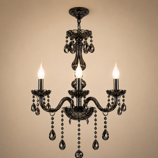 Lustre en cristal AUGUST Eleganza, 3xE14, diamètre 48cm, argent, hauteur réglable