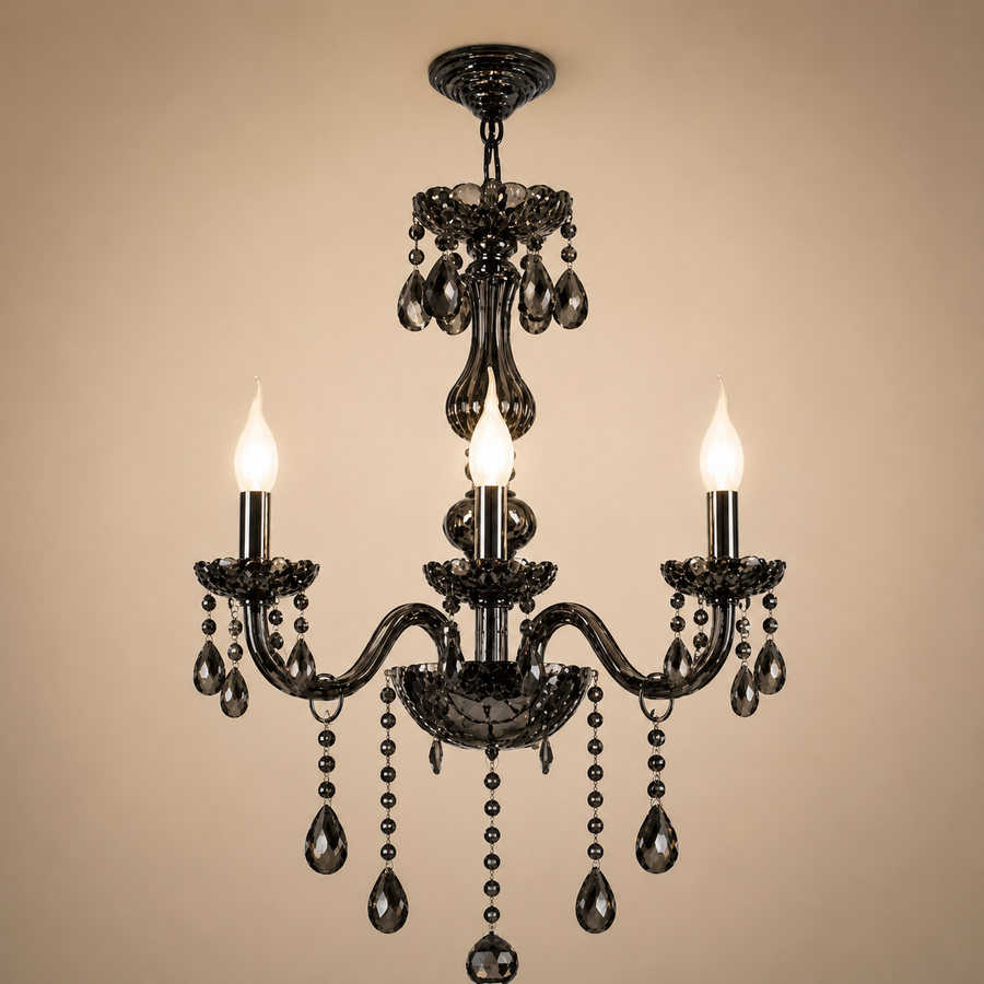Lustre en cristal AUGUST Eleganza, 3xE14, diamètre 48cm, argent, hauteur réglable