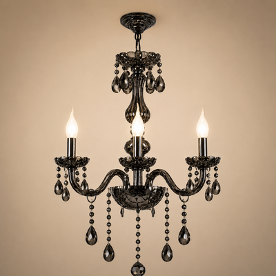 Lustre en cristal AUGUST Eleganza, 3xE14, diamètre 48cm, argent, hauteur réglable