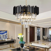 Lustre en cristal BLOIS Eleganza 8xE14, diamètre 50 cm, noir, lustres en cristal à hauteur réglable Titre par défaut Alessandro Design