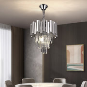 Lustre en cristal BLOIS Petito 3xE14, diamètre 30cm, argent, hauteur réglable