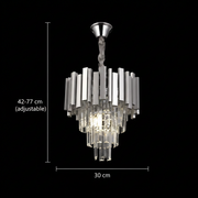 Lustre en cristal BLOIS Petito 3xE14, diamètre 30cm, argent, hauteur réglable