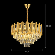 Lustre en cristal BUCKINGHAM Nobile 5xE14, diamètre 40cm, or brillant, hauteur réglable