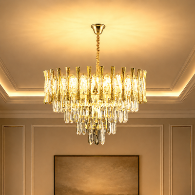 Lustre en cristal HAMPTON Nobile 5xE14, diamètre 40cm, or brillant, hauteur réglable