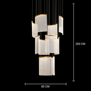 Lustre LED en cristal Alduino doré diamètre 80 cm doré hauteur réglable