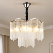 Lustre en cristal MEKELLE Nobile, 6x E14, diamètre 40 cm, métal et cristal, chrome brillant, hauteur réglable